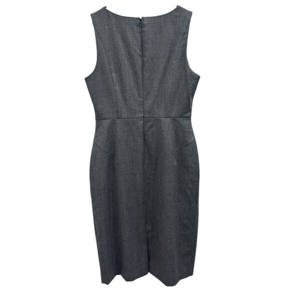 L.K. Bennett Gray Sleeveless Knee-Length Wool Sheath Dress Tailored Career Sz 8 - Picture 3 of 11
